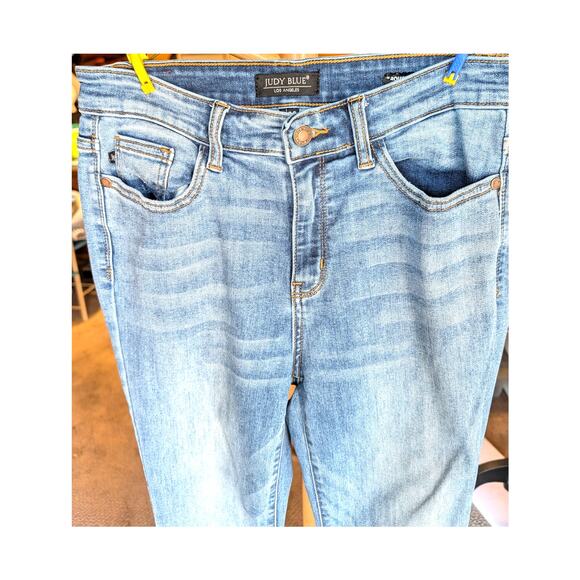 Judy Blue Trouser Flare Jeans Wms Size 9/29 Medium Wash Denim Boho Hippie 29x30 - Picture 7 of 9